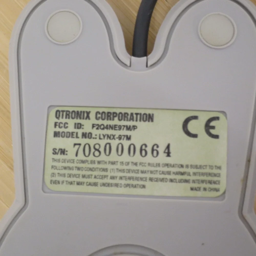 NOS Rare, Vintage, Unusual QTRONIX Lynx-97M Serial Mouse - Round, Large Buttons